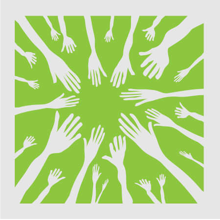vector illustration of hands as team symbolのイラスト素材