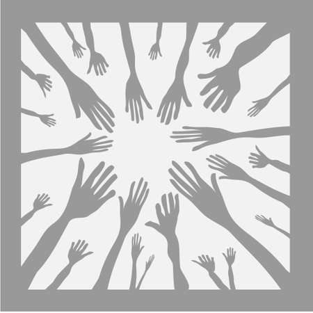 vector illustration of hands as team symbolのイラスト素材