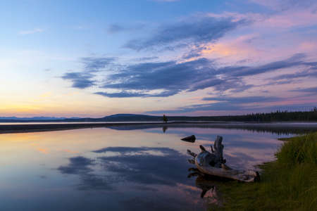 Yellowstone National Park sunrise at yellowstone lakeの写真素材