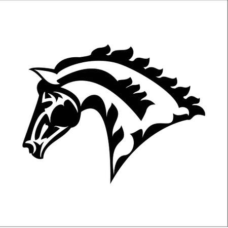 vector illustration of horse head icon outlineのイラスト素材