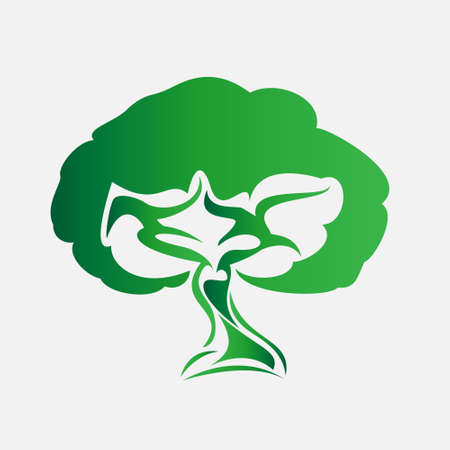 Vector illustration of Eco Tree, Isolated On White Backgroundのイラスト素材