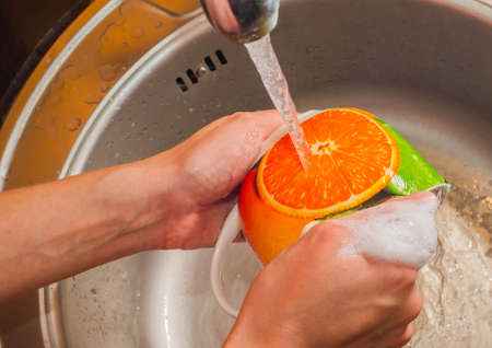 Tea cup, hot, green, white teapot water background liquidの写真素材