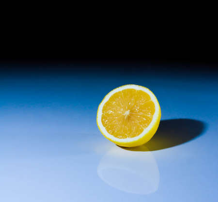 Group of fresh lemon cut on glasses table fruit, natureの写真素材