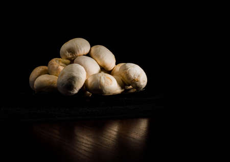 fresh champignon mushrooms plant, freshness, portobello, marketの写真素材