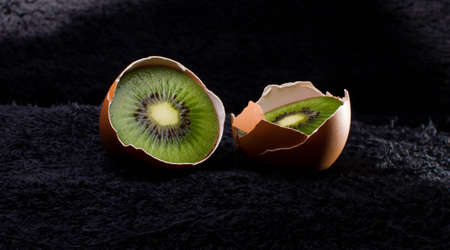 Egg Kiwi calorie, chicken, concept, cracked, deliciousの写真素材