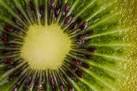 Macro of a Kiwifruit with focus on the centreの写真素材
