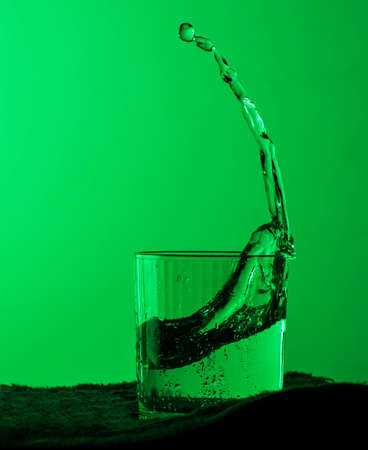 fresh clear water splash in glassの写真素材