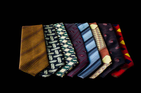 row of neckties collection, pattern, men accessory elegant, fashionの写真素材