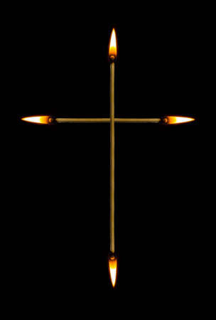 flame, decoration yellow Burning match hot darkness Burning match, culture, spirituality, splash, movement, action, religion pattern abstractの写真素材