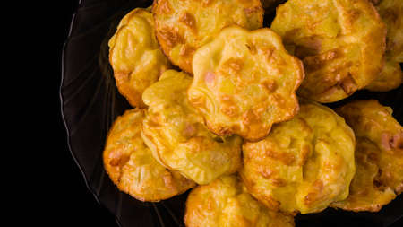 muffins with meat sausage egg breakfast ecological food milk, health, flour, recipes, table, tasty, vegetarian, happiness lifeの写真素材