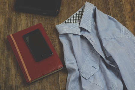 Gadgets on the desktop - laptop, phone and otherの写真素材