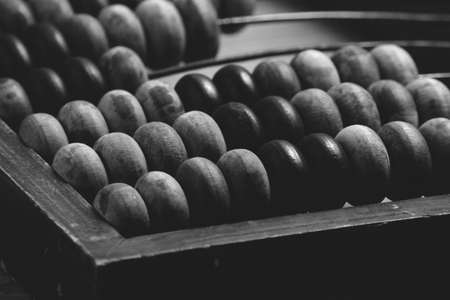 Old wooden abacus on the table