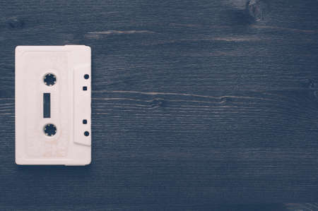 White cassette audio tapeの写真素材