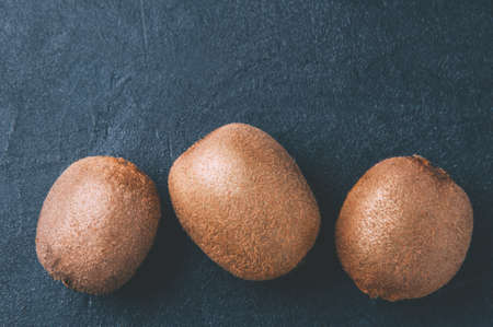 Kiwi on a dark backgroundの写真素材