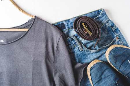 Fashionable men's clothing. Streetwear and accessoriesの写真素材