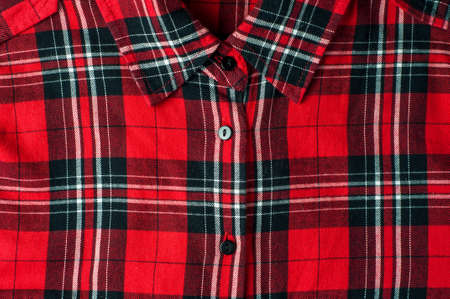 Black and red plaid shirt. Close upの写真素材