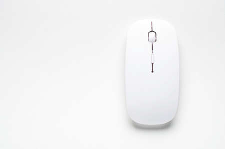 White computer mouse on white background