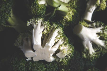 Background of pieces of broccoliの写真素材