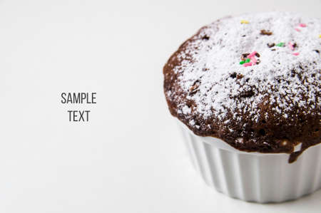 Homemade cupcake on white backgroundの写真素材
