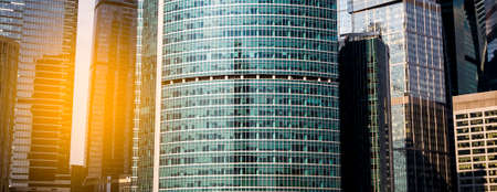 Skyscrapers or modern urban architecture, fragment of the buildings