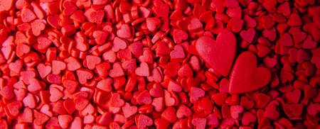 Background of red hearts. Valentine's day conceptの写真素材