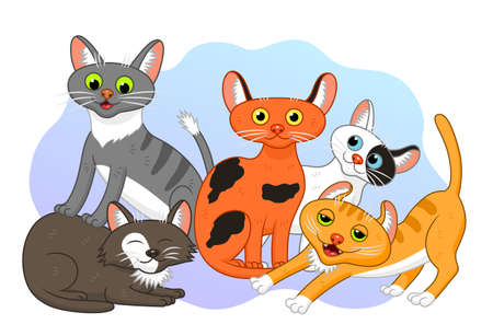cartoon catsのイラスト素材