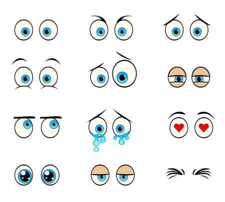 Cartoon eyes setのイラスト素材