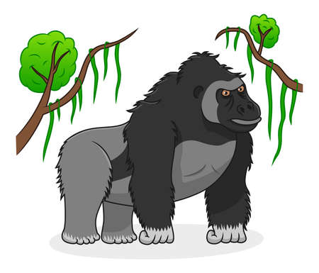 Cartoon serious gorillaのイラスト素材
