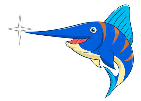 Cartoon swordfishのイラスト素材