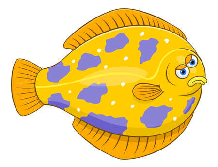 Cartoon flounderのイラスト素材