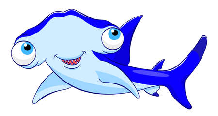 Cartoon hammerhead sharkのイラスト素材