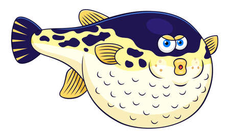 Cartoon puffer fishのイラスト素材