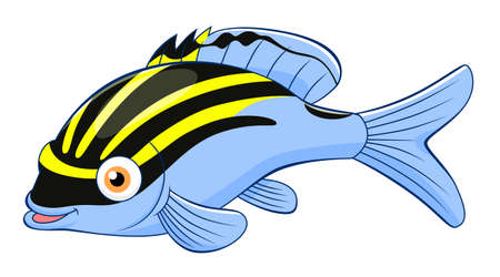 Cartoon cute monocle breamのイラスト素材