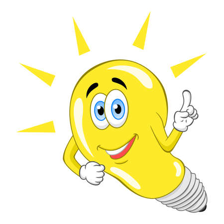 Cheerful lamp gesturing finger upのイラスト素材