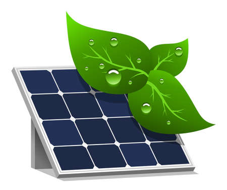Vector illustration of eco-friendly solar cellのイラスト素材