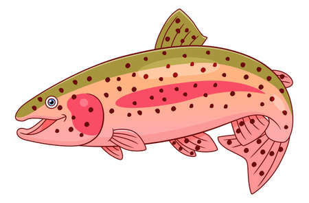 Cartoon cute rainbow troutのイラスト素材
