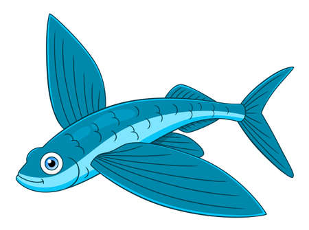 Cartoon cute flying fishのイラスト素材