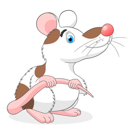 Cartoon cute rat sittingのイラスト素材