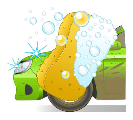 Car wash illustrationのイラスト素材