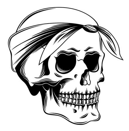 Skull in bandanaのイラスト素材