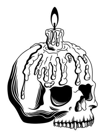 Skull with candleのイラスト素材