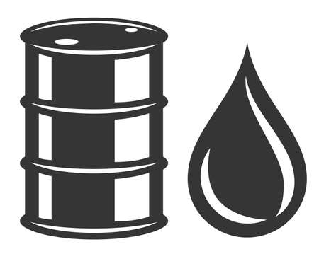 Oil barrel with droplet icon.のイラスト素材