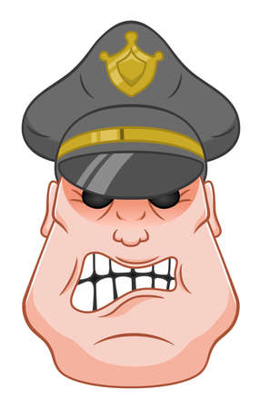 Cartoon bad cop headのイラスト素材