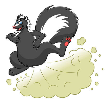 Cartoon farting skunkのイラスト素材
