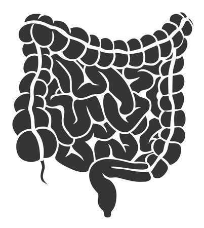 Gray intestines illustration.のイラスト素材