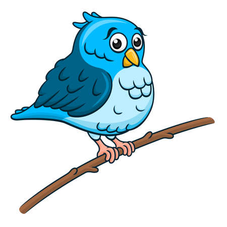 Cartoon blue bird icon.のイラスト素材