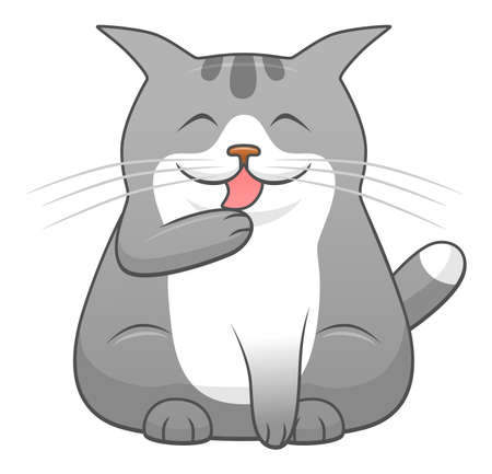 Cartoon cute cat washesのイラスト素材