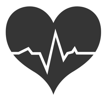 Monochrome heart cardiogramのイラスト素材