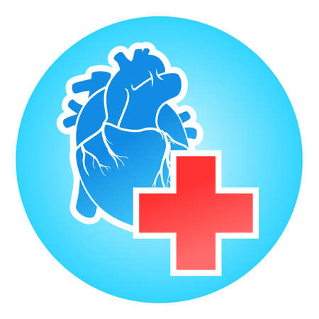 Heart and medical crossのイラスト素材