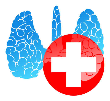 Medical cross and thyroidのイラスト素材